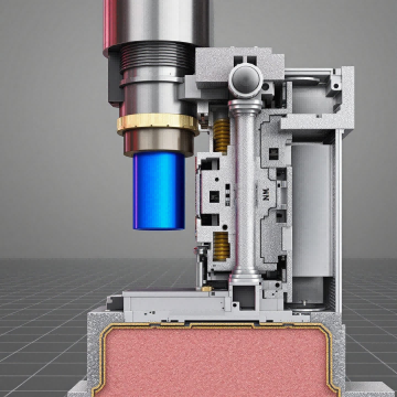 Cross-sectional view of an aluminum extrusion die and billet (AI-generated)